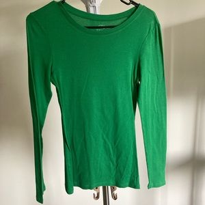 Solid Green Long Sleeve Tee